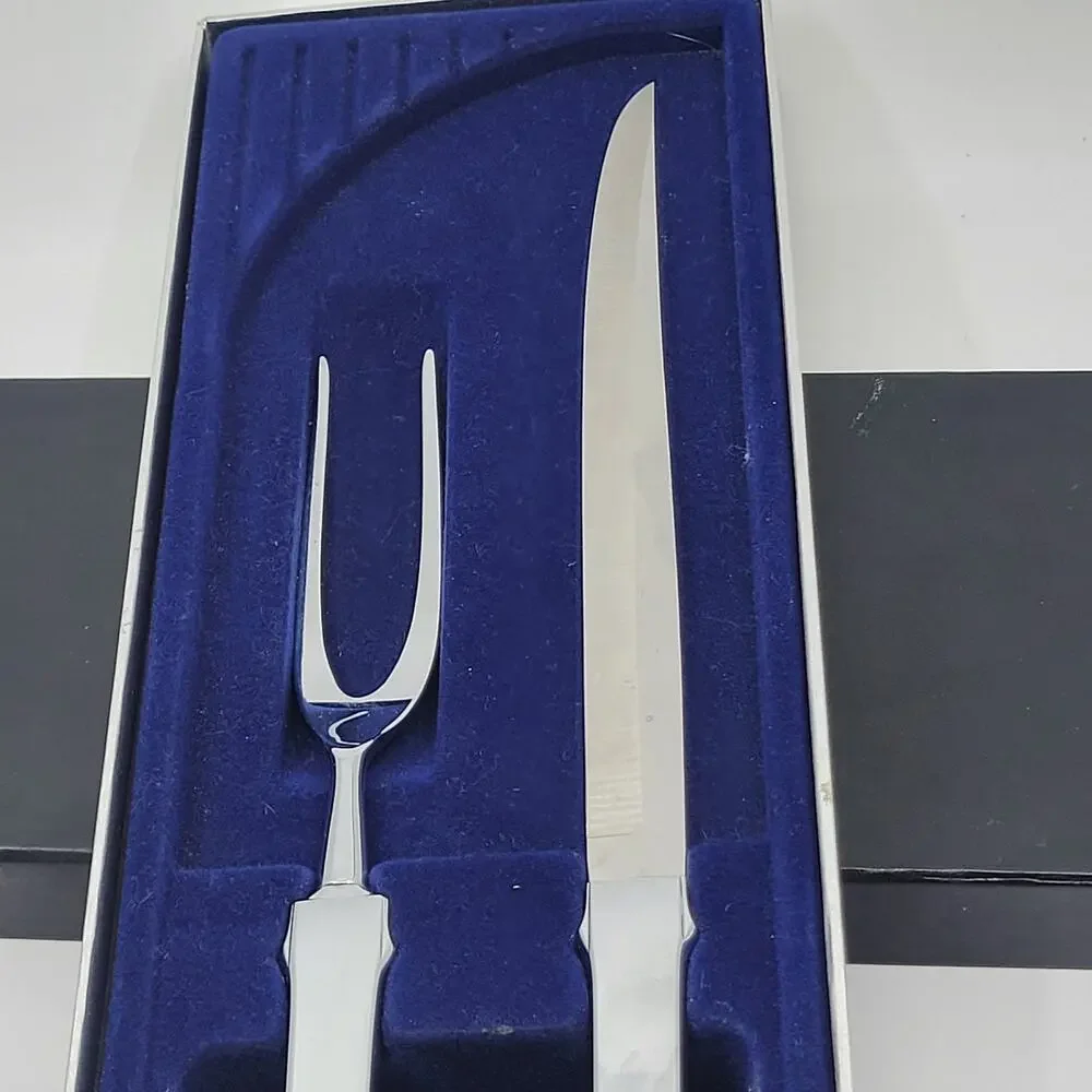 Vintage Towle Carving Set in Original Box Stainless Steel
